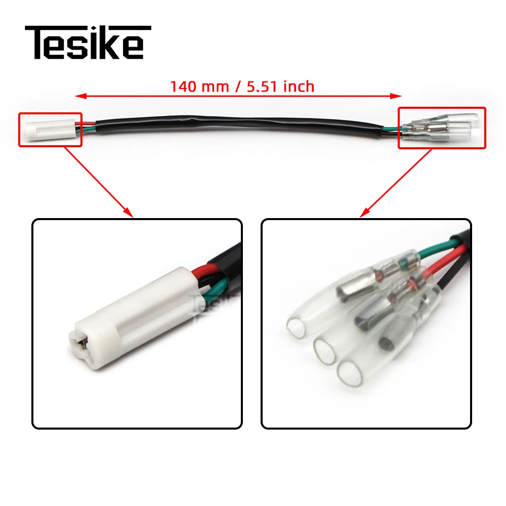 

3 WireTurn Signal Marker Wire Adapters Plug Connectors For Yamaha Mt09 Mt07 Tracer 700 900 R1 R6 R3 R25 Indicator Light Leads