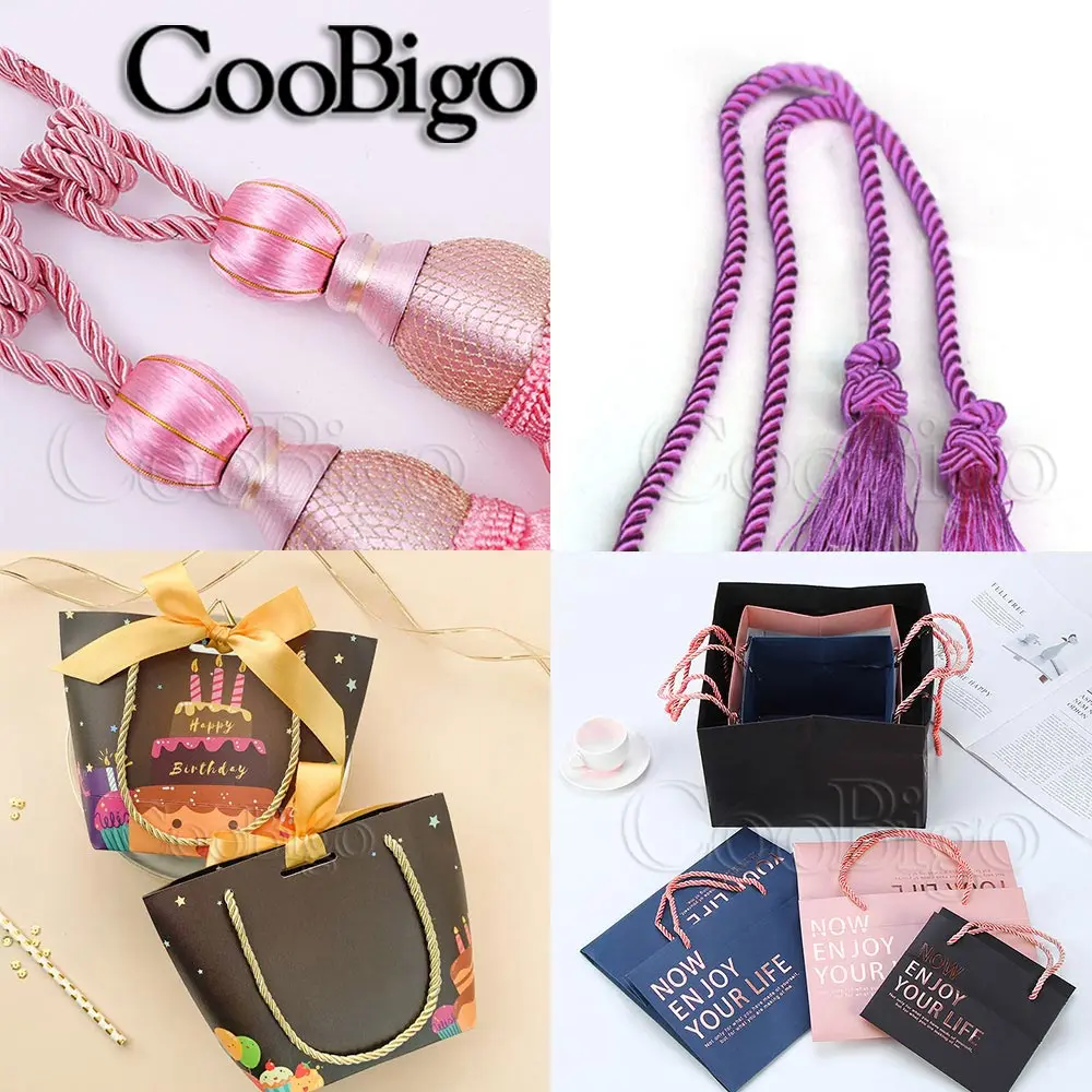 Polyester Rope Nylon Cord Paracord Rope 5mm Three Strand Polyester Cord Decoration Bracelet Ropes Present Bags Curtain Home DIY Craft Accessories 5Meters