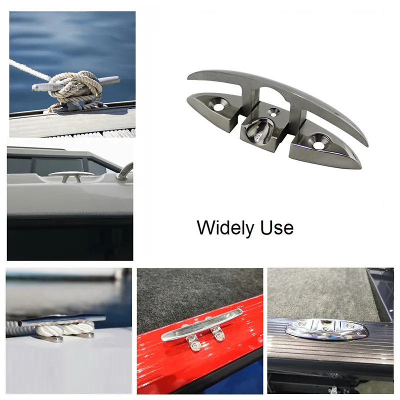 2PCS Folding Cleats 316 Stainless Steel Pull Filp Up Folding Cleat 5 inch 6 inch Manufactures Heavy Duty Marine Hardware Boat