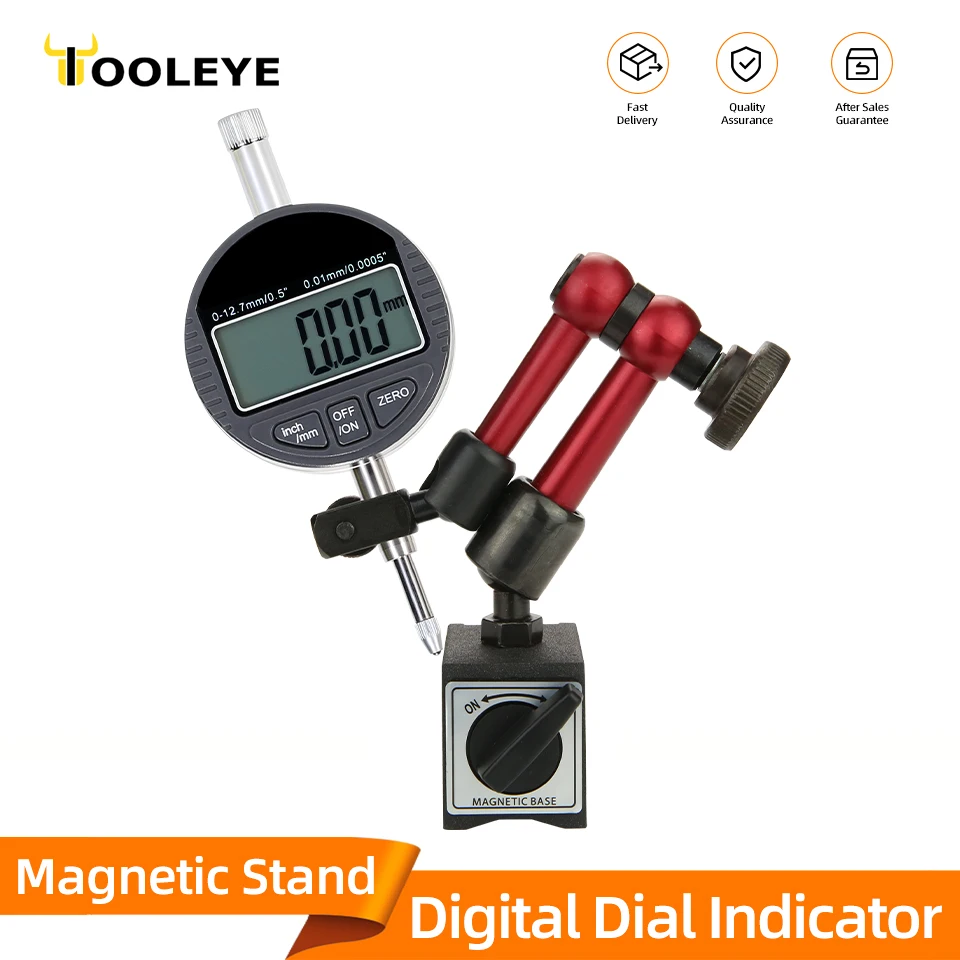 หน้าปัดดิจิตอลขาตั้งแม่เหล็กฐานหน้าปัดตัวบ่งชี้การทดสอบผู้ถือ Bore Gauge การวัดไมโครมิเตอร์วัด Probes เครื่องมือ 1