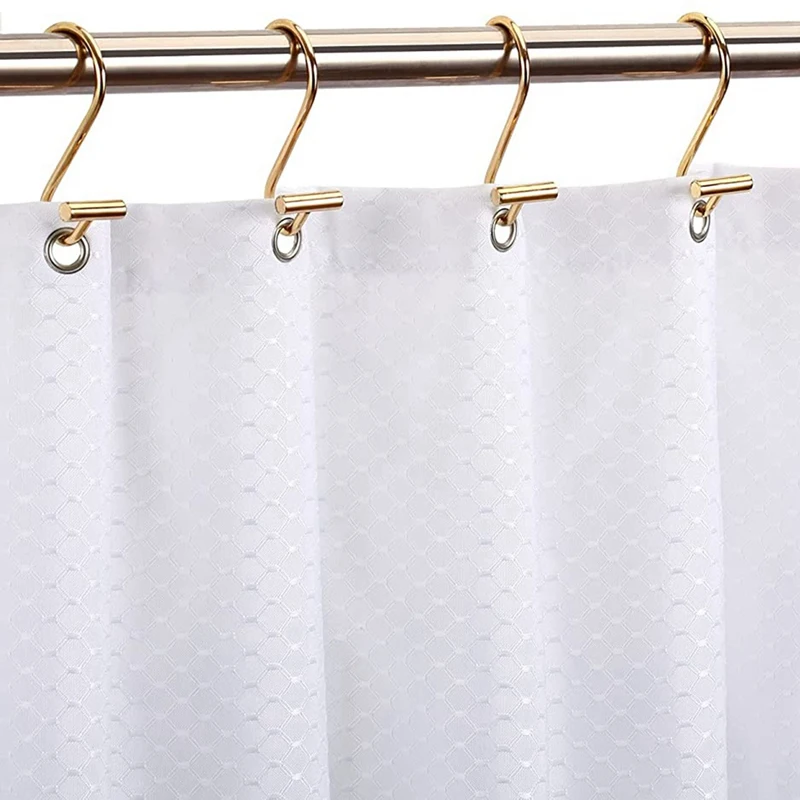 Shower Curtain Hooks Rings,Brass Decorative Shower Curtain Rings For Bathroom Rod,Shower Hooks Hangers T Shaped
