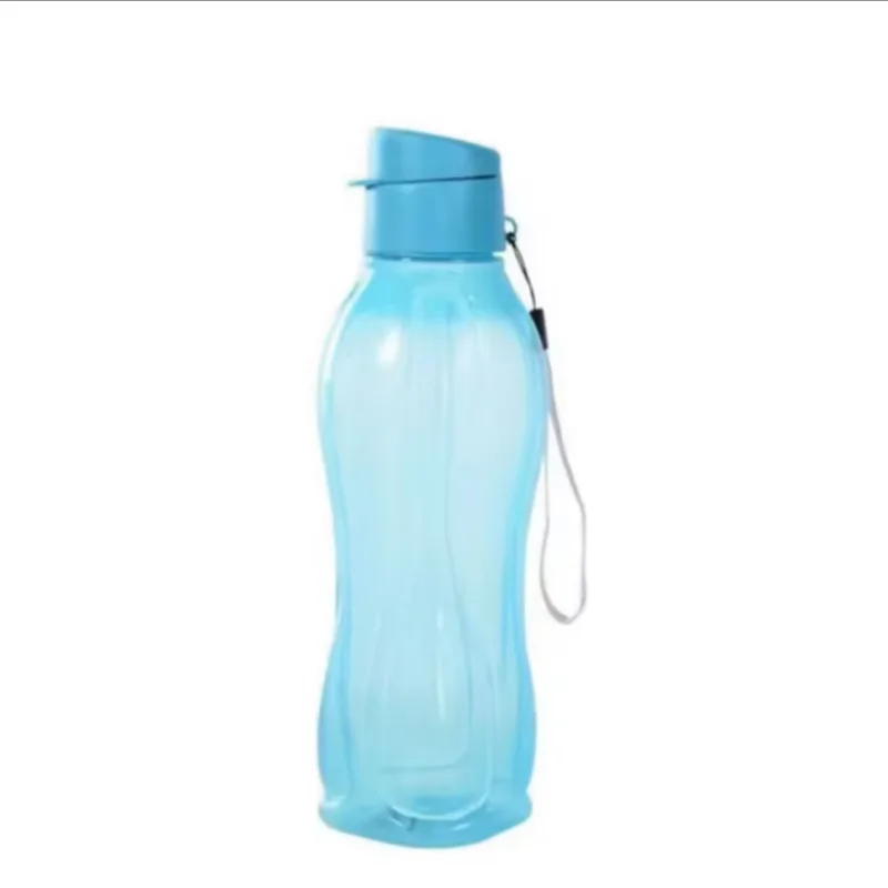 Large Capacity Portable Outdoor Sports Water Bottle - Solid Color Plastic Drinkware Cup