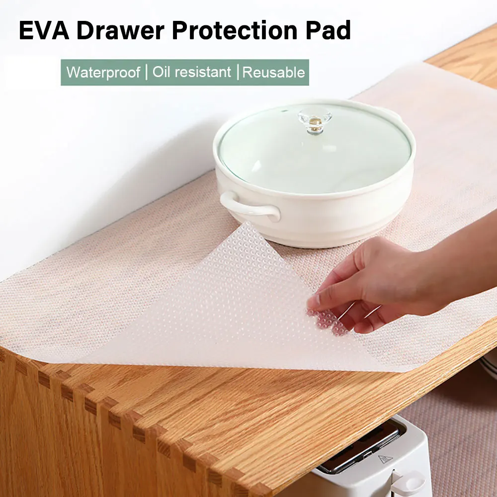 Kitchen Cuttable Drawer Shelves Liner Waterproof Closet Mat Home Cupboards  Cabinet Non-Slip Placemat Moisture-Proof Pad - AliExpress