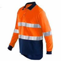 Hi Vis Long Sleeve Reflective Safety Polo for Construction