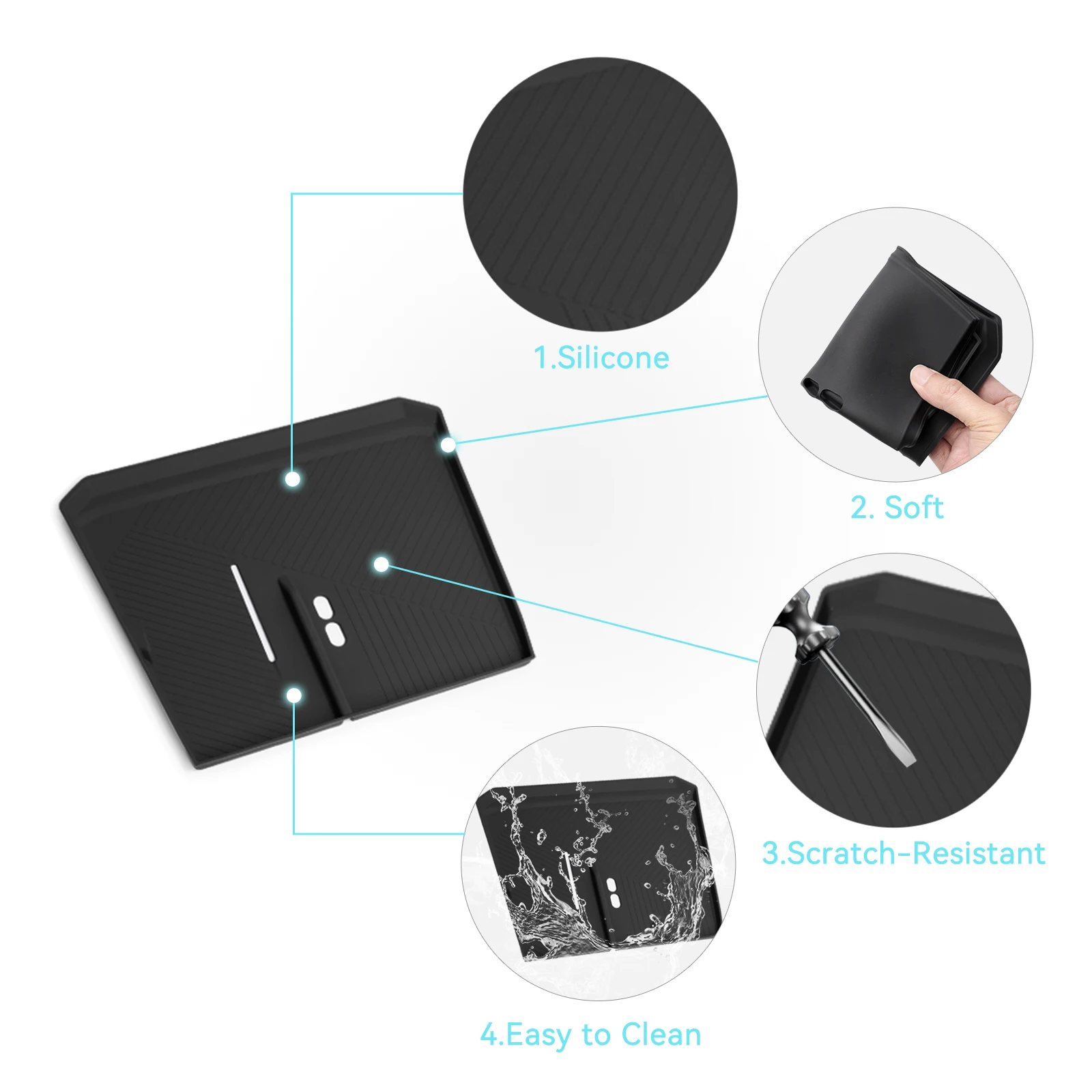 for BMW X3 Car Anti-Slip Pad Silicone Center Console Wireless Charger Interior Accessories Black