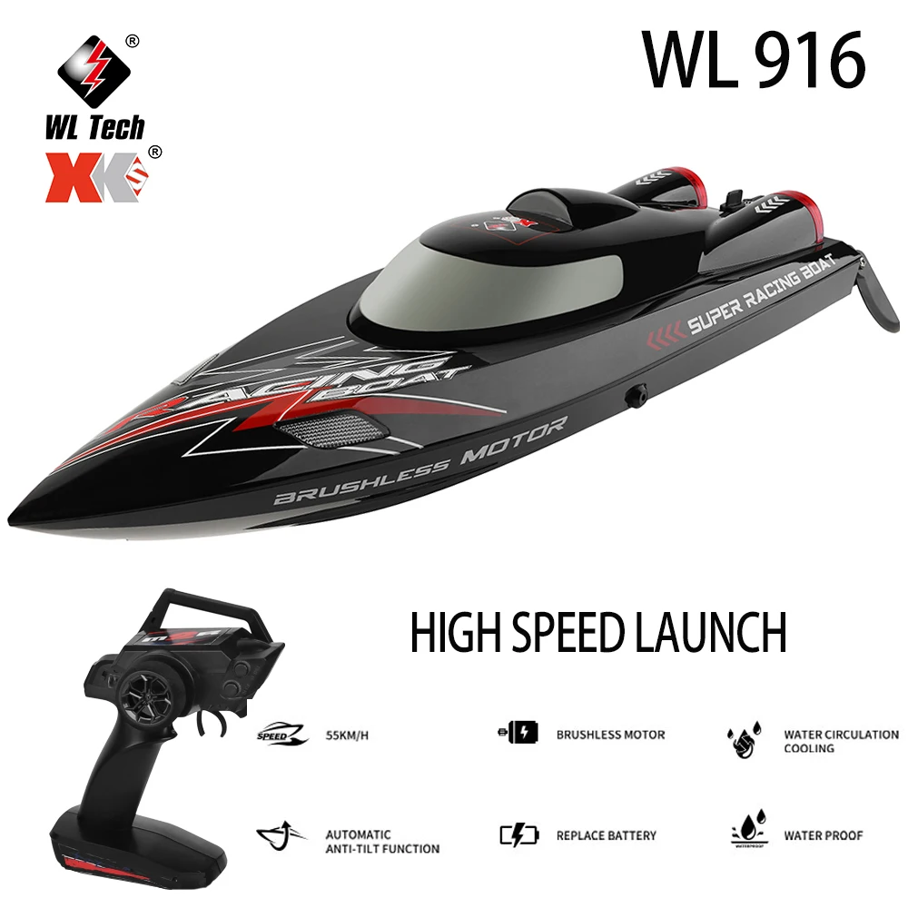 WLtoys WL916 WL912-A RC Boat 2.4Ghz 55KM/H Brushless High Speed Racing ...