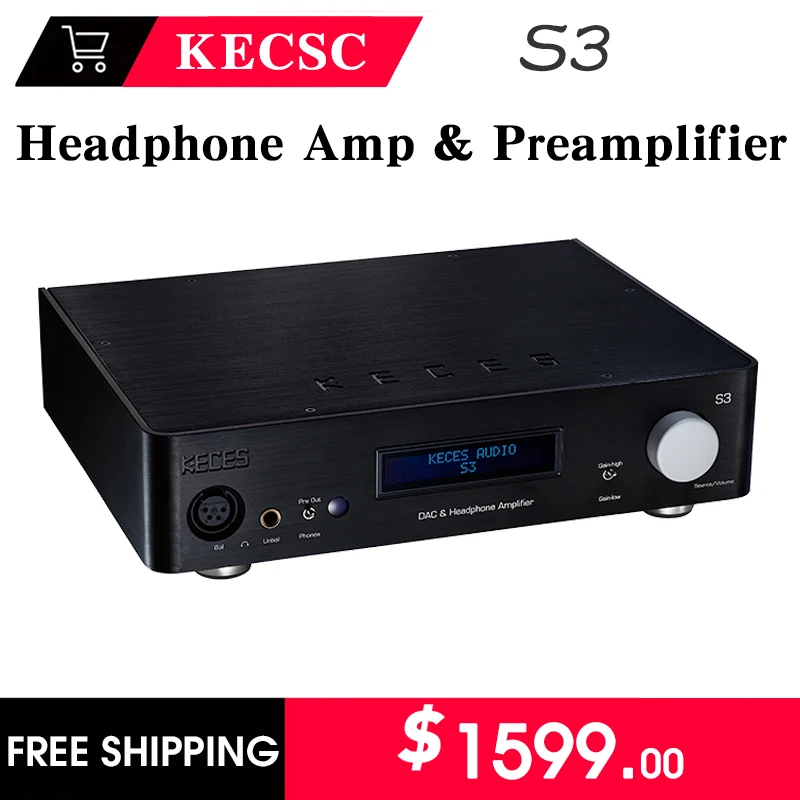 

KECES S3 Digital Audio Decoder Music ES9026PRO Chip Headphone Amplifier & Preamplifier DAC High Quality HIFI PCM384kHz DSD256