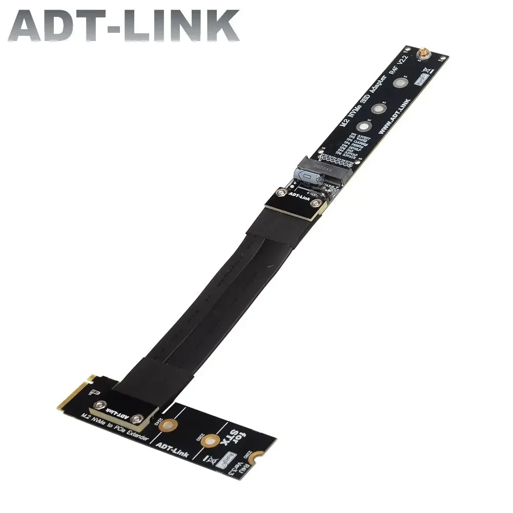 

New M.2 NVME SSD Riser Cable Solid Drive Extension Cord Turn 90 Degree Left Angled M2 M Key Riser Card 2280 Extender Adapter STX