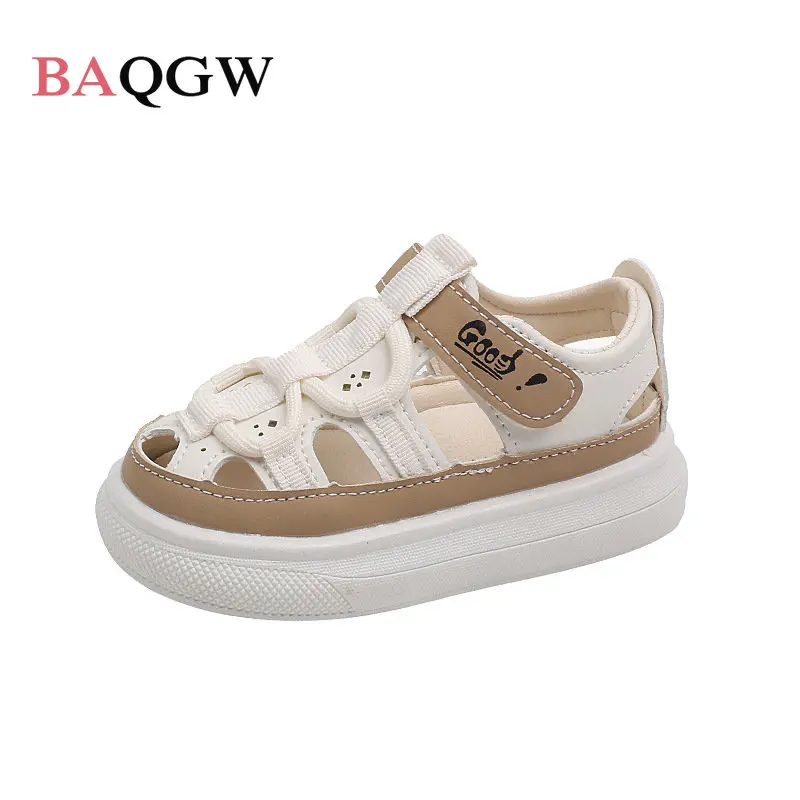 

Summer Baby Cute Shoes for Boys Leather Cut-outs Girls Sandals Soft Sole Kids Beach Shoes Fashion Toddler Sandals Size 22-31