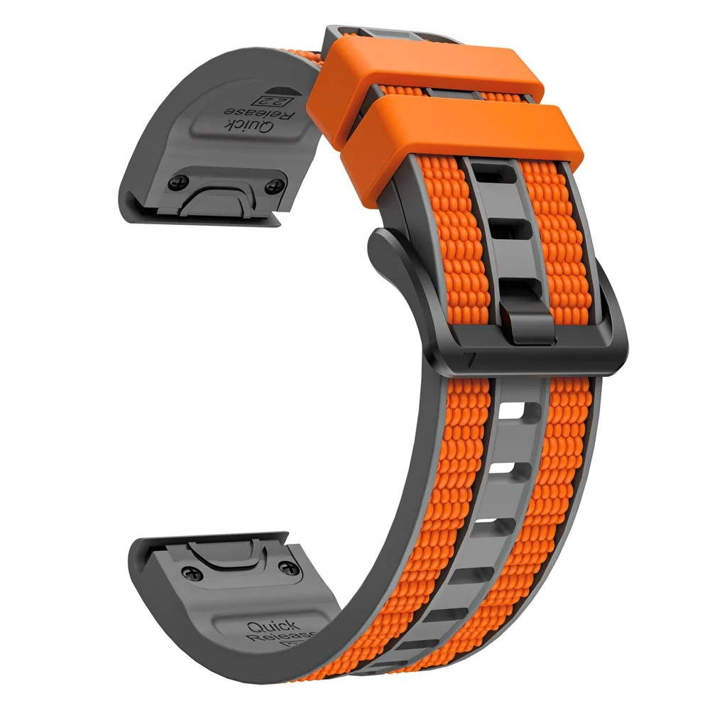 Premium Silicone Quick Fit Wristband Bracelet Strap, 22-26mm Adjustable
