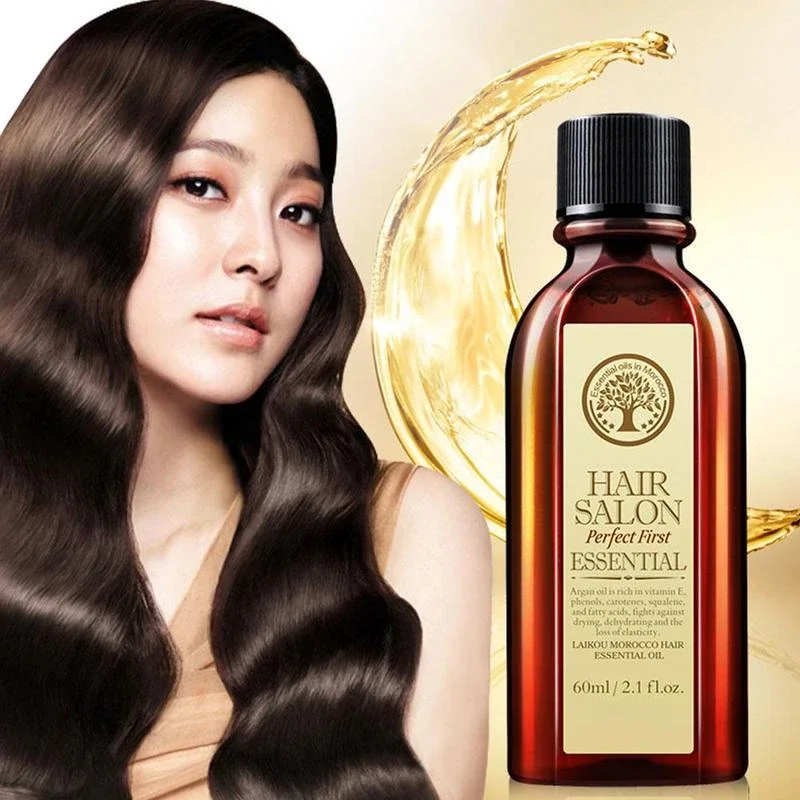 60ml Hair Care Treatment Oil Argan Essential Oil Hair Oil for Repairing Dry Damage Hair Growth Keratin Free Clean Curly