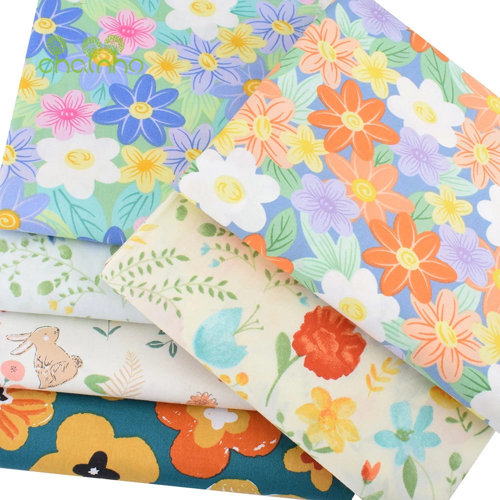 Chainho,Floral Series,Printed Twill Cotton Fabric,DIY Sewing Quilting Home Textiles Material For Baby &Child's Bedding &Garments