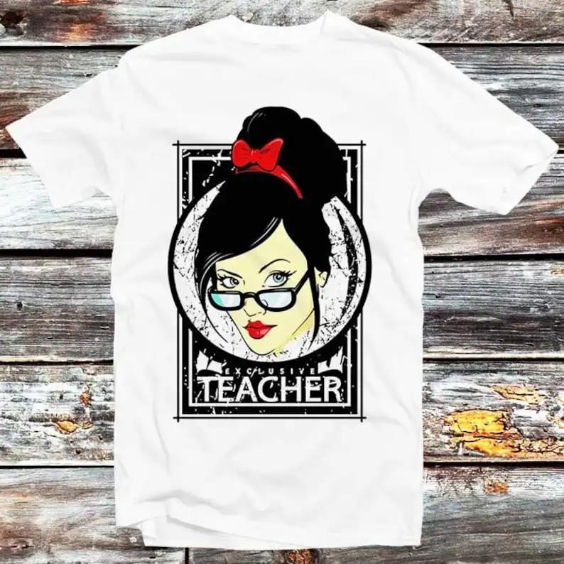

Sexy Pin Up Girl Naughty Teacher T-Shirt Vintage Best Cool Gift Mens Womens Unisex Day Birthday Top Tee B211