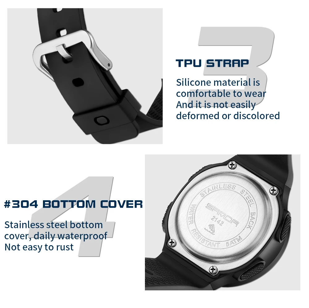 SANDA New Sport Watch Mens Watches Top Brand Luxury WristWatches Waterproof LED Electronic Digital Male Relogio Masculino 2023