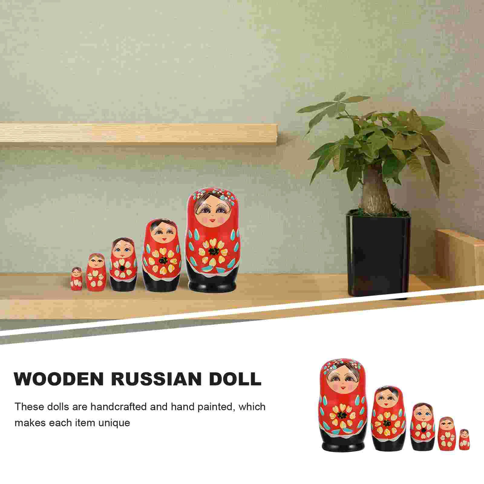 Matryoshka Childrens Toys Nesting Educational Classic Babushka Early Learning Wooden Stacking Dolls