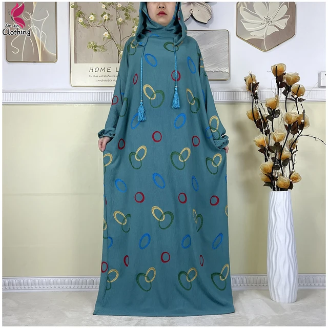 110883-6322d5.jpg Abaya musulmane à double chapeau pour Ramadan, vêtements de prière africains, coton solide, broderie, adt, dubaï, turquie, islam, nouveau, 2025