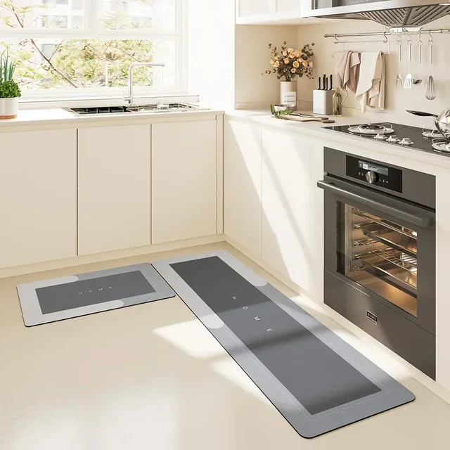 Kitchen Absorbent Mat Non-Skid Waterproof Wipeable Comfort Standing Kitchen Rugs and Mats Wipeable Wash Free Long Strip Carpet 5