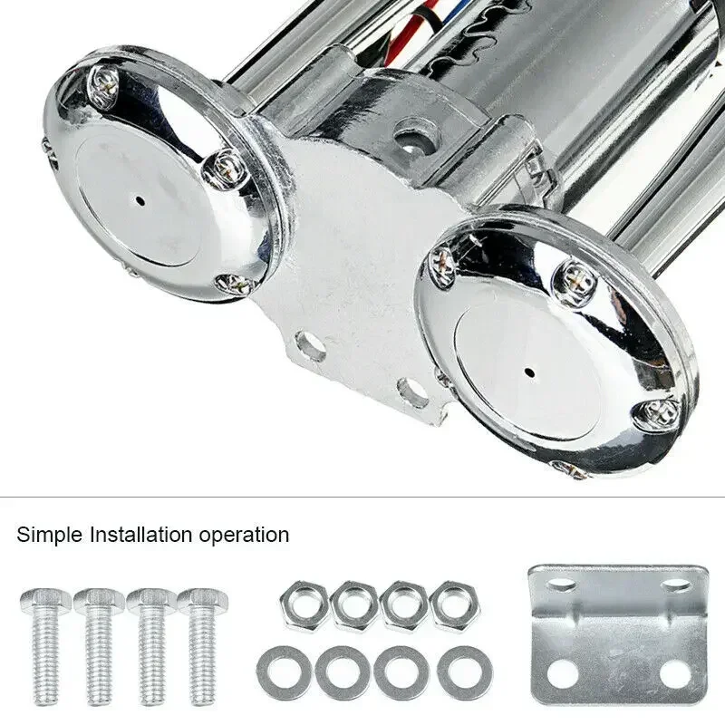 12V Modification For Motorcycle Boat Truck 600dB Dual Trumpets With Air Compressor and Relay Super Loud Car Electric Horn