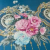 3 Pcs Blue Floral Skirt Bedding Set Garden Aesthetics Flower Rufled Mattress Pad Sheet Set Include Bed Skirt with 2 Pillowcases 4