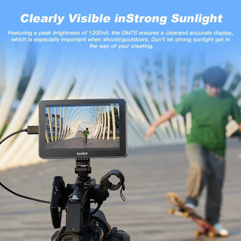 Godox GM7S 4K HDMI 7 inch Ultra Bright Camera DSLR Monitor 3D LUT Touch Screen IPS FHD 1920x1080 Video Live Display Monitor