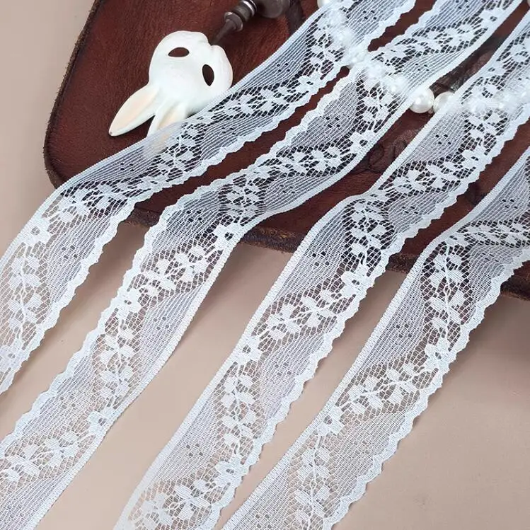 5 Meters Lace Fabric DIY Clothing Accessories Ivory Soft Embroidery Tulle Lace Trim For Sewing Lolita Wedding Dress