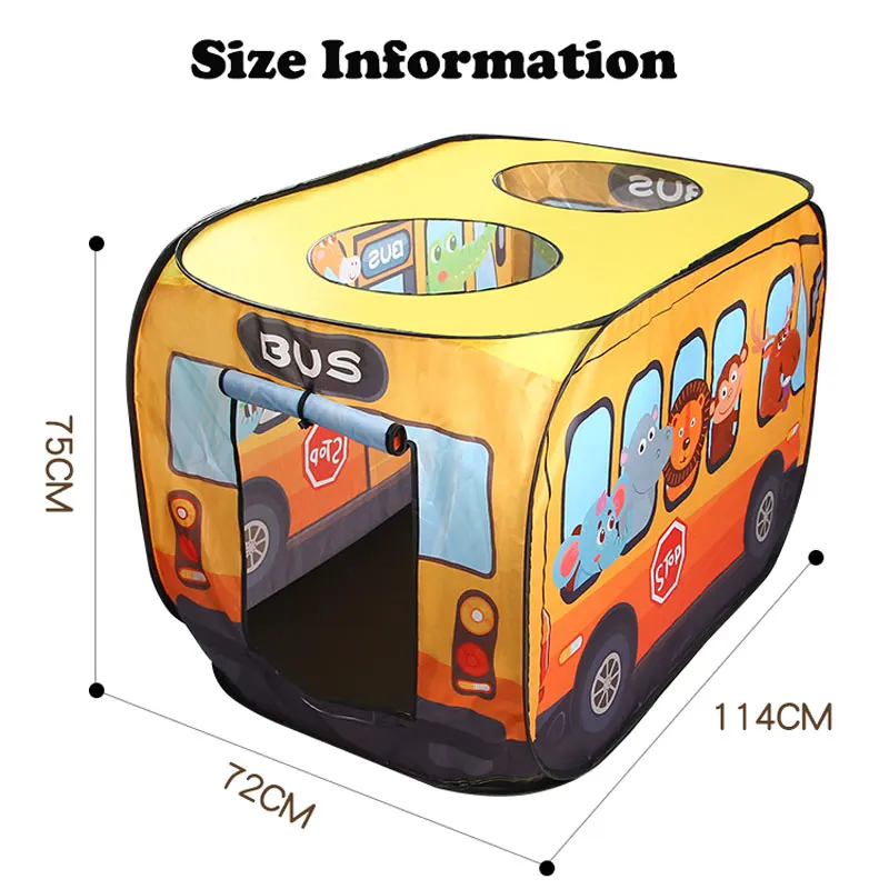 Portable Cartoon Bus Kids Toys Tent Outdoor Children's Tent Toys Play House Child Toy Baby Room Tent Automatic Pop-up Game Tents 6