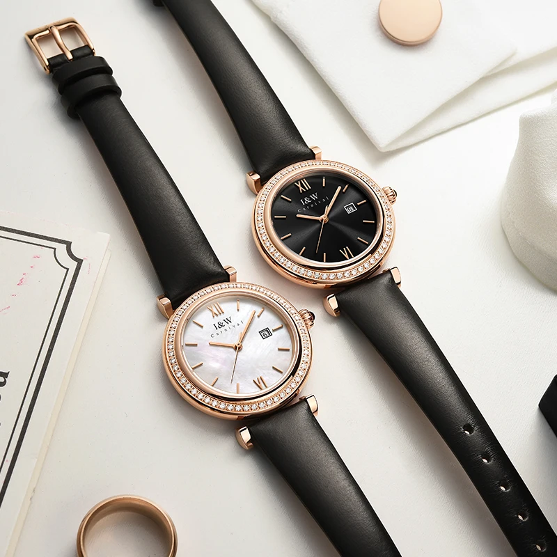 Relogio Feminino CARNIVAL Brand Fashion Rose Gold Watch for Women Ladies Waterproof Quartz Wristwatch Sapphire Clock Reloj Mujer