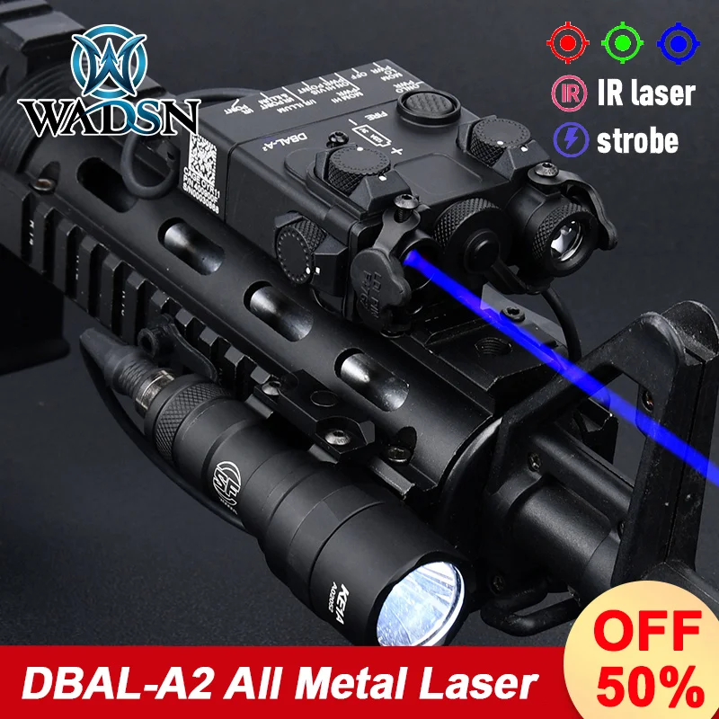

Tactical Airsoft All-Metal DBAL-A2 M300 M600 Red Green Blue Dot IR Sight FlashLight LED Strobe Rifle Fit 20mm Rail Hunting Laser