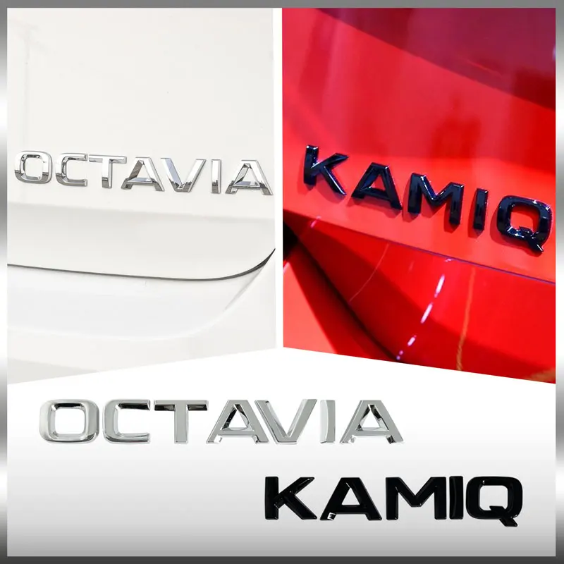 3D 금속 자동차 뒷 트렁크 엠블럼 크롬 배지 스티커 SKODA OCTAVIA SUPERB KAROQ FABIA RAPID 4x4 YETI 편지 로고 장식