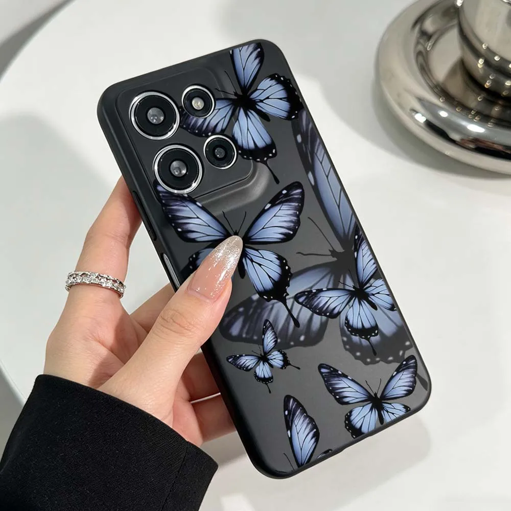 Artistic Butterfly Pattern Black Soft Phone Case