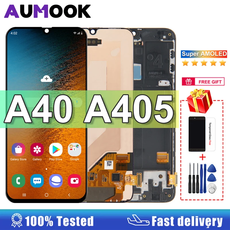 Display Super Amoled Per Samsung Galaxy A40 A405F Display Lcd Touch Screen Digitizer Sostituzione Per Samsung A40 A405Fn