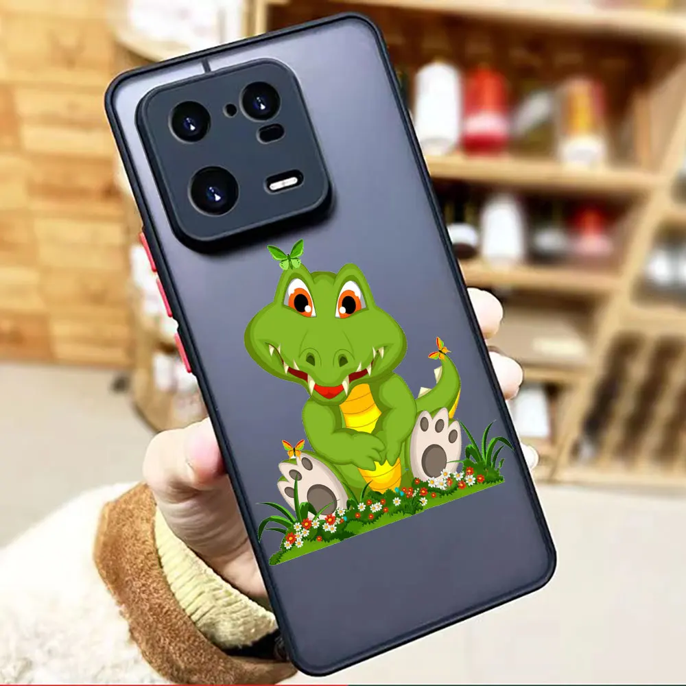 thumbnail image 1 of Funda mate para Xiaomi 13 12 12S 12T 11 11T 10 10T 10S 9 8 6X 5X PRO LITE 5G Funda Coque Shell cubierta lindo cocodrilo de dibujos animados, 1 of 5