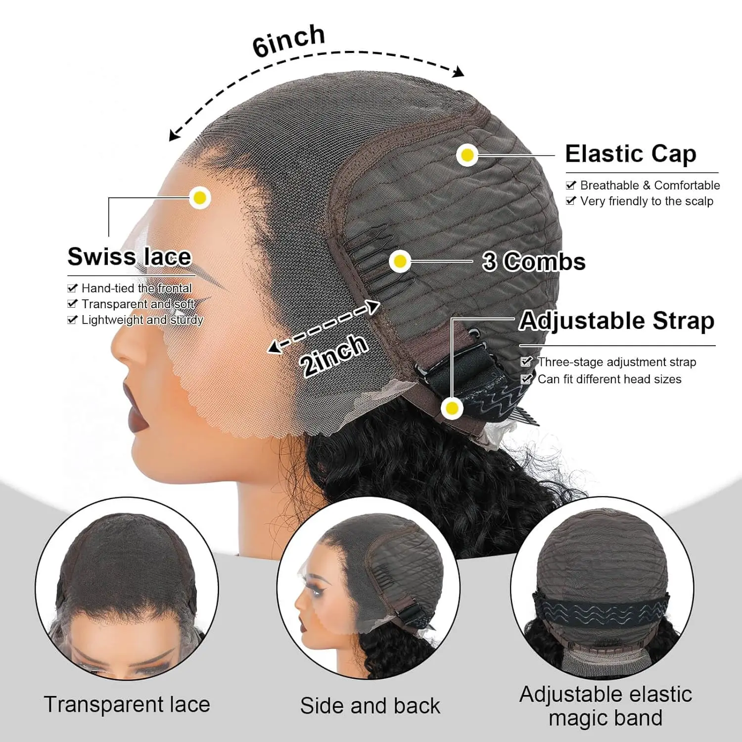 Kinky Curly Wig Human Hair 13x6 Lace Front Wigs Human Hair Afro Jerry Curly Wig 18 inch Pre Plucked 200% Density for Black Women