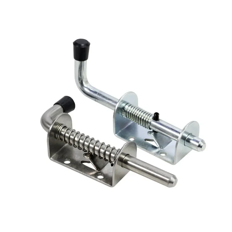 Latch Loaded Metal Security Barrel Bolt Latch 1PC 128mm*32mm Silver Tone Spring Latches Door Cabinet Hinges Hardware