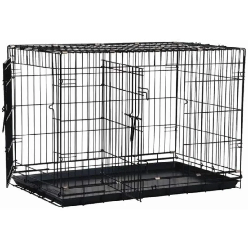 

Products Two Door Great Crate Wire Dog Crate,For Pets 50-70 lbs, With 5-Point Locking System