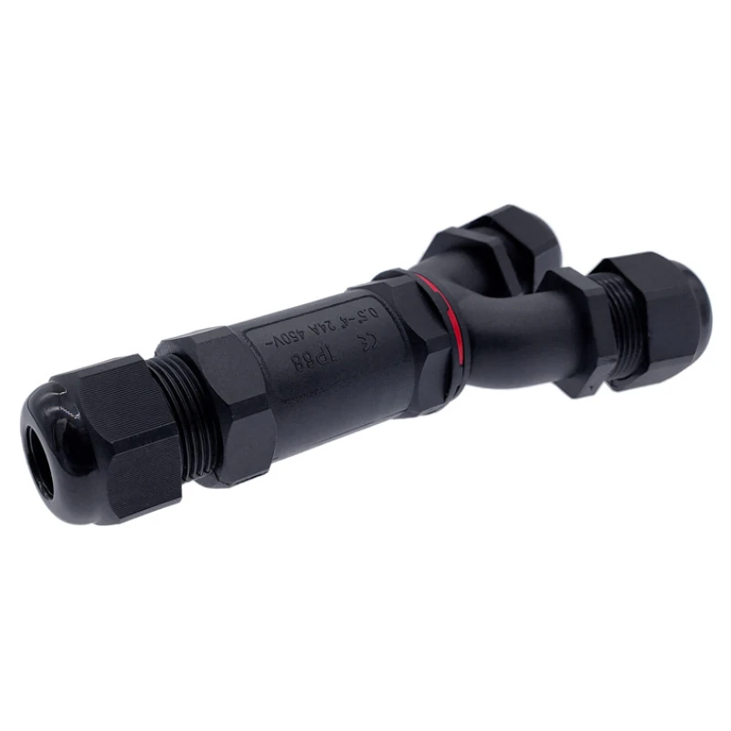Description Picture 3 of itemY-type wire plug 2pin 3pin 4pin 5pin waterproof cable connector IP68 gland sleeve connectors 3-way quick tee connector