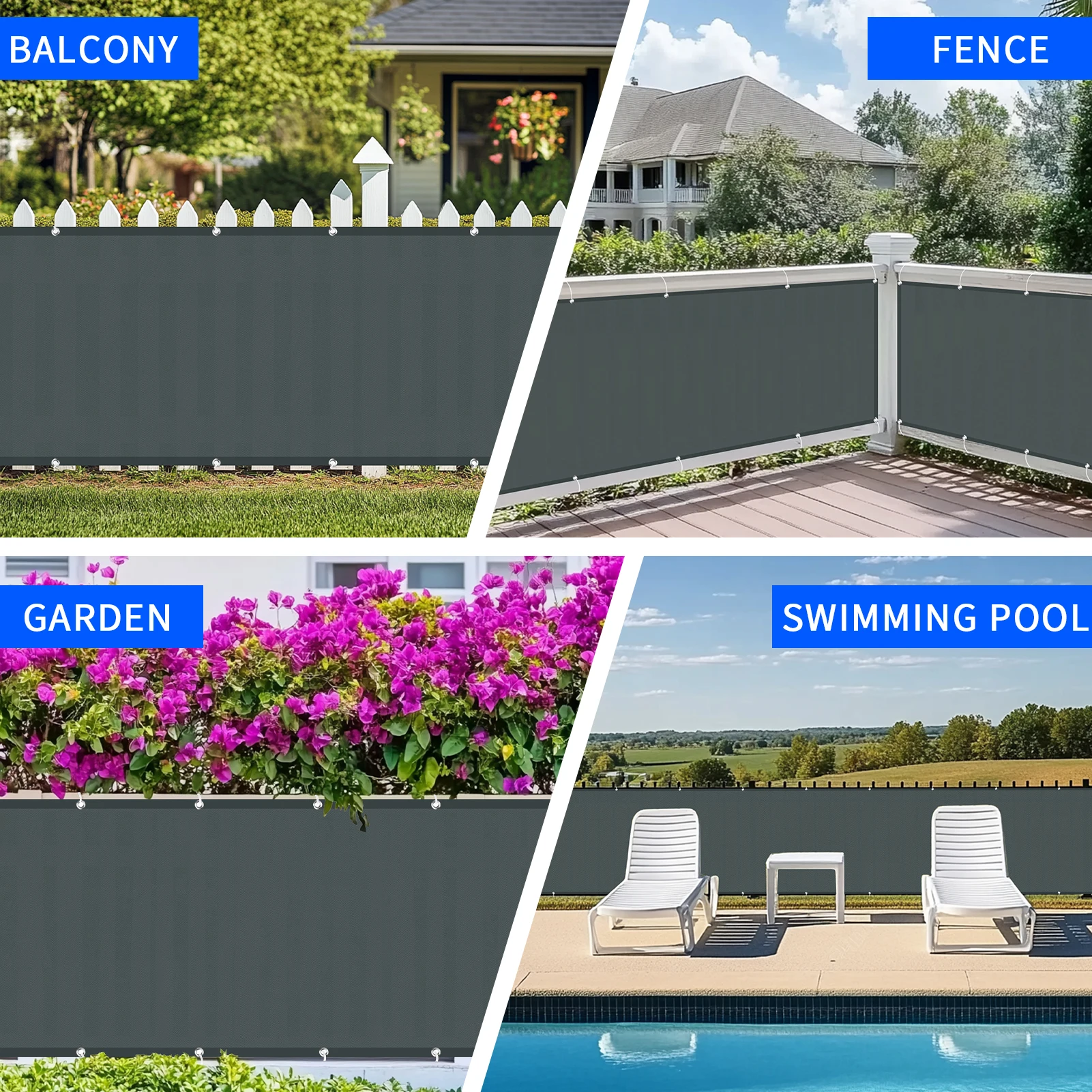 Balcony Privacy Screen – UV Protection Patio & Garden Fence Cover 6