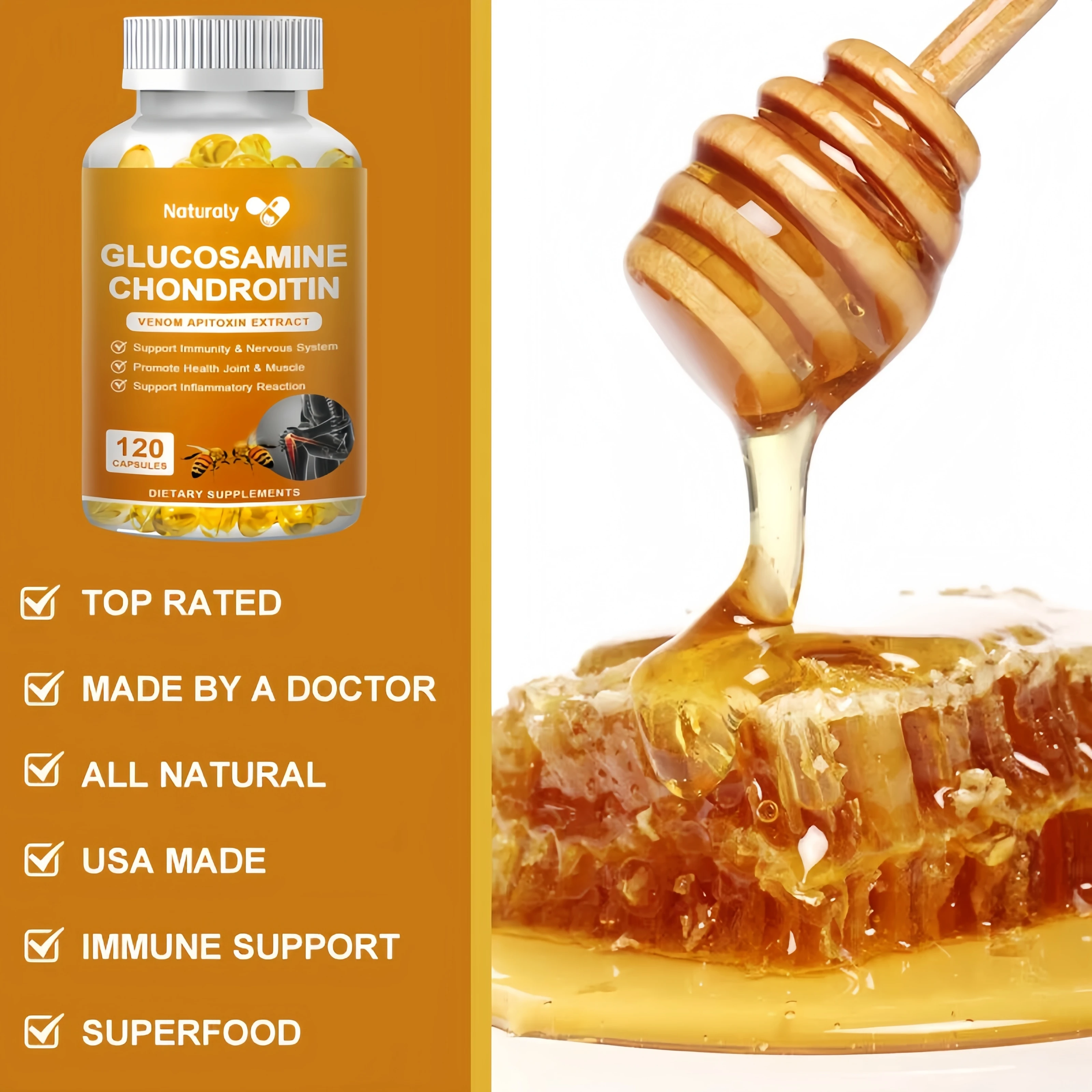 Propolis Capsules-Energy, Immune Function, Digestion, Nutrient Absorption, Promotes Overall Skin Health