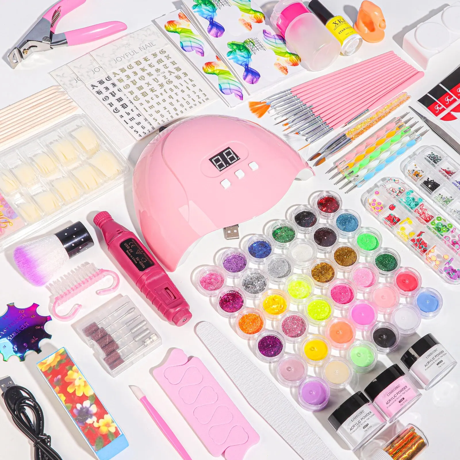 Nail Kit for Beginners Full Acrylic Manicure Kit with Drill and UV Light Nail Extension DIY Complete Starter Kit 3