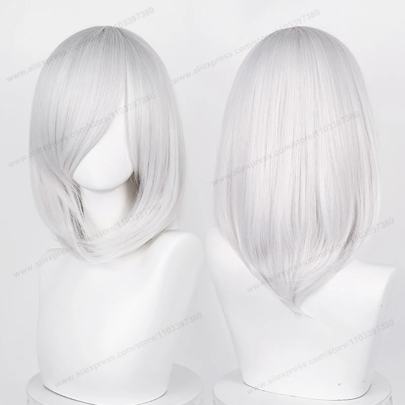 Anime 40cm Medium Basic Synthetic Bang Blond Cosplay Wig Black White Red Pink Green Brown Gold Blue Women Heat Resistant Hair