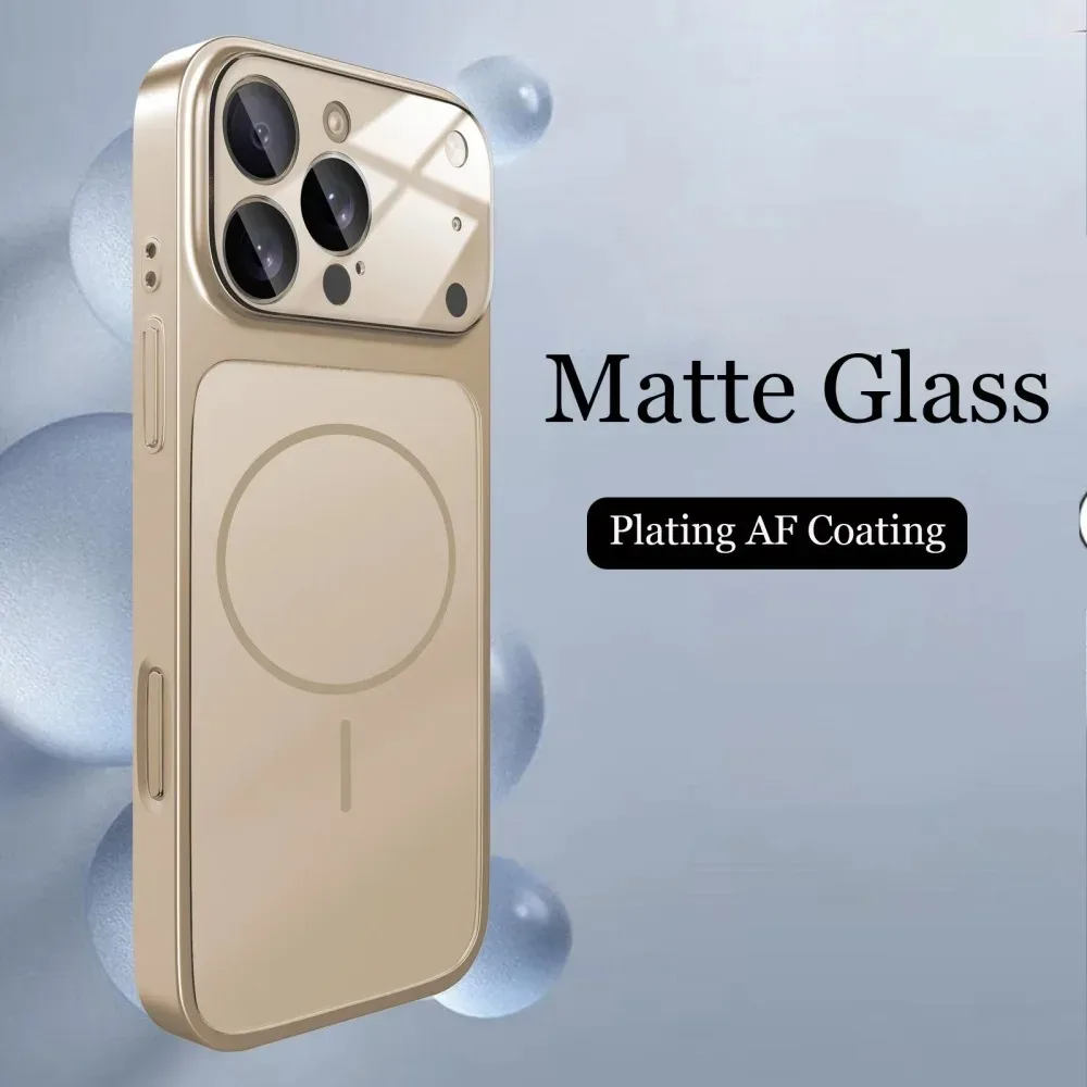 Premium Matte Nano Glass Magnetic Phone Case with Wireless Charging Capability