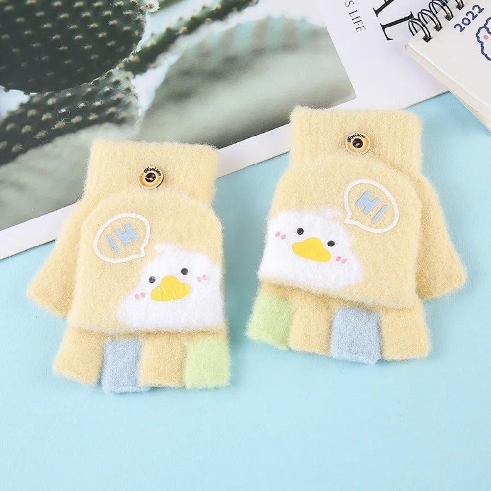 6-10 Years Old Cute Warm Kids Winter Gloves Windproof Coldproof Children Mittens Thicken Soft Knitted Gloves Toddler