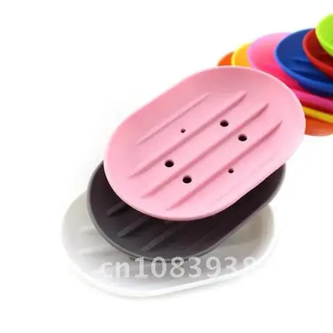 

Silicone Soap Holder Non-slip Flexible Soap Dish Plate Holder Dish Bathroom Soap Dish Travel 3 Colors