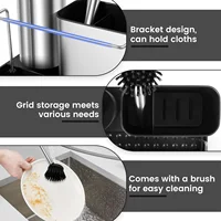 ชุดปั๊มจ่ายสบู่ 3 in 1 พร้อมแปรง ที่วางฟองน้ำ ราวแขวนผ้า ที่จ่ายน้ำยาล้างจานในอ่างล้างจาน อุปกรณ์ทำความสะอาดและจัดเก็บ 4