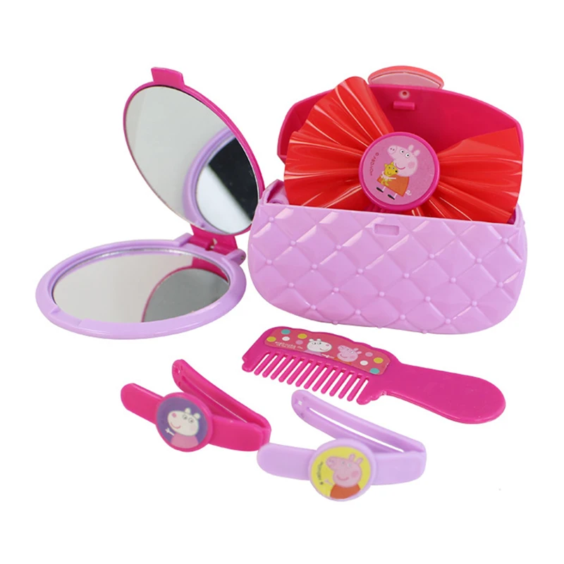 Peppa Pig Makeup Toys Children's Imitation Mirror Comb Makeup Box Bag Princess Dressing Table Hairpin Girl Birthday Gifts makeup toy princess pretend toys cosmetics set princess doll