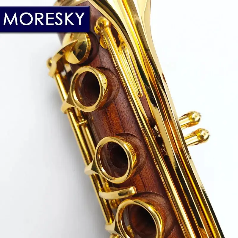 MORESKY Red Wood Professional Clarinet Rosewood Bb Gold-plated keys M15