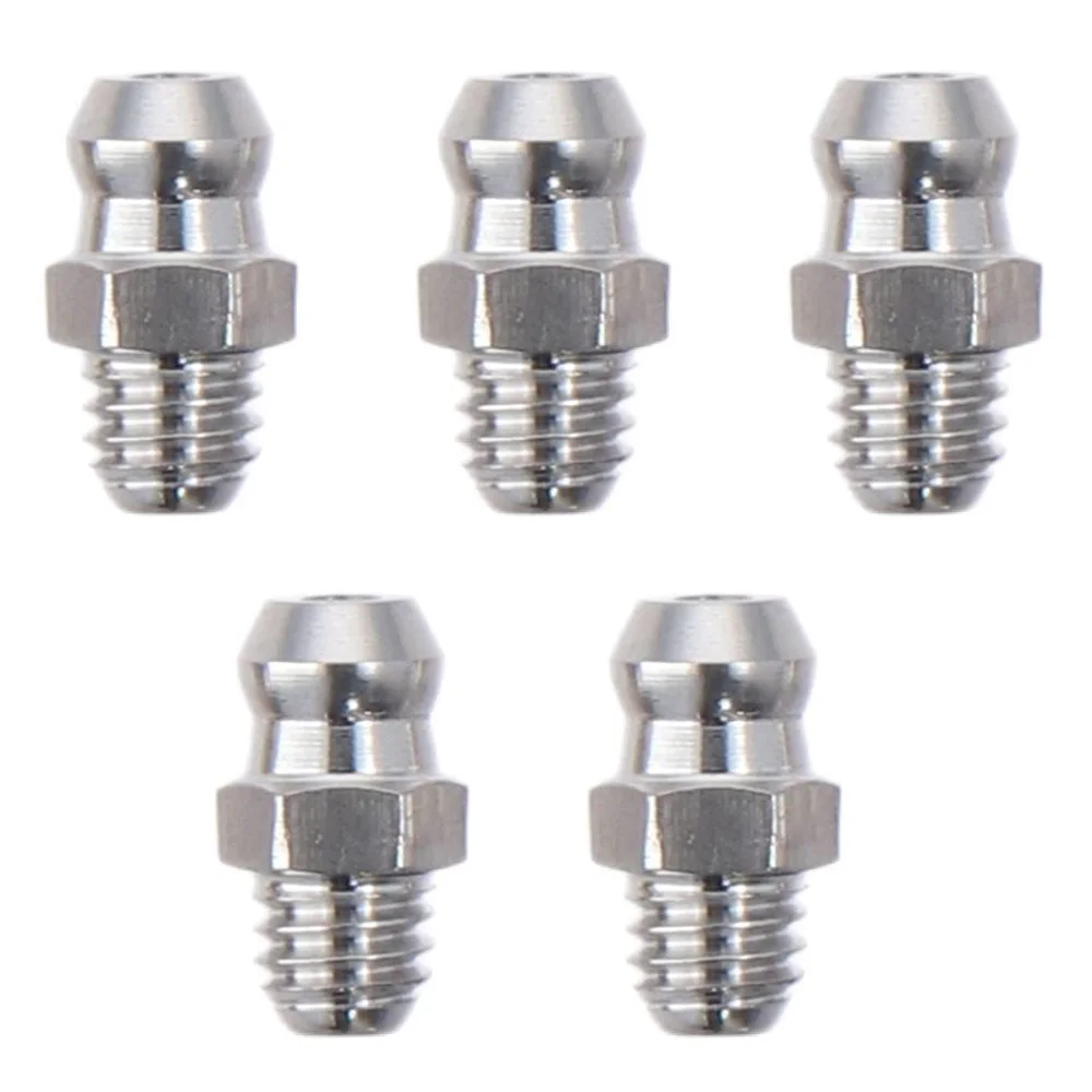 Straight Grease Fitting M6/M8/M10x1mm Hydraulic Grease Nipple Stainless Steel Zerk Fitting Nozzle for Mechanical Equipment 10Pcs stainless steel grease nipple