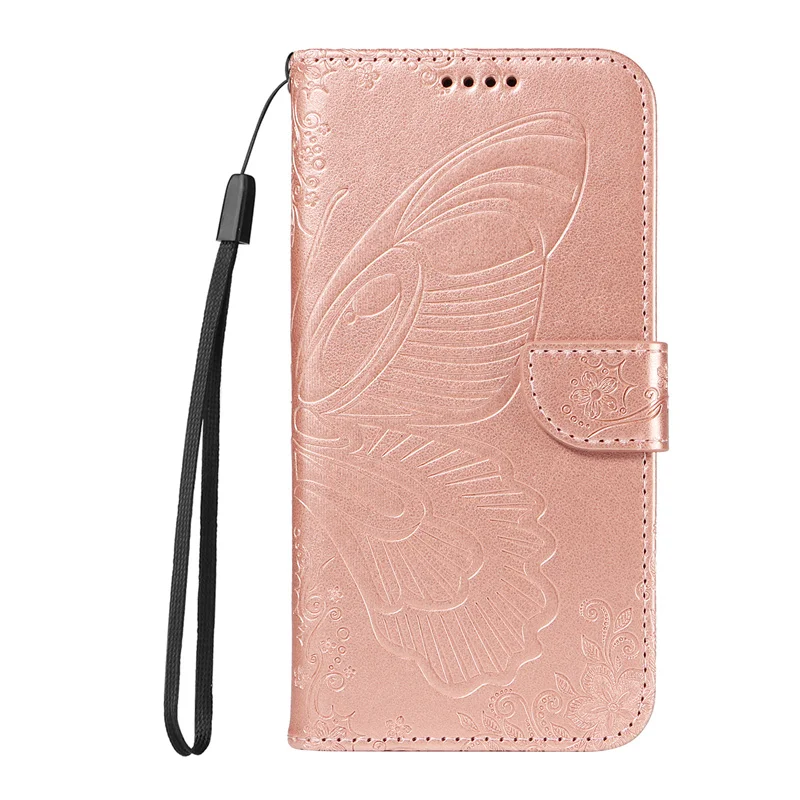 Fashion Butterfly Leather Phone Case with Card Slot - Soft Protective Cover