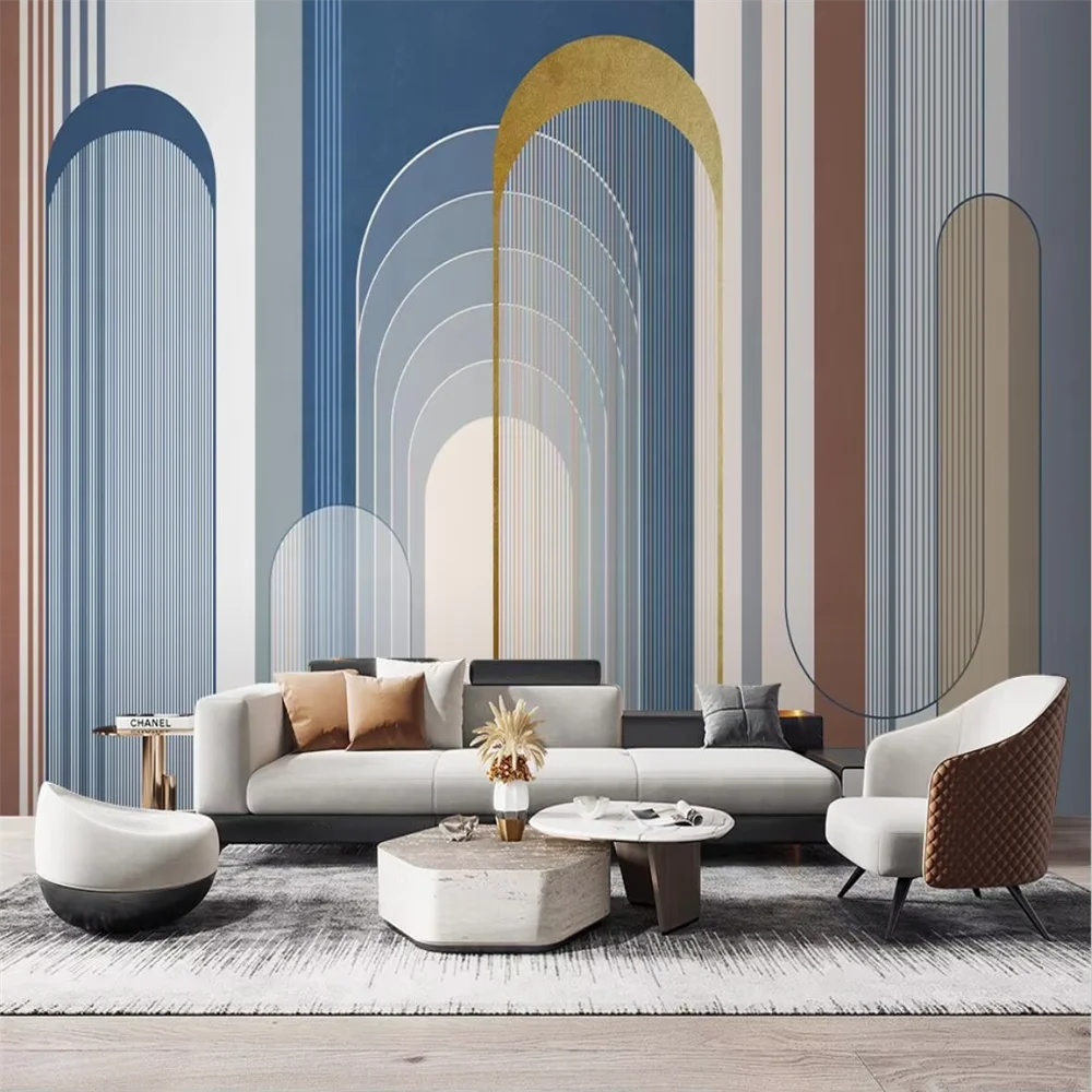 Custom papel de parede 3D line arch wall paper for Living Room Bedroom  wallpaper Home Decor Wall Papers 3 D art papier peint - AliExpress, image size:1000x1000