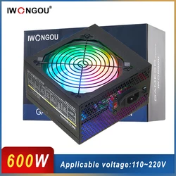 IWONGOU Power Supply for PC 500W Rated 110v 220v Atx Fonte 80 Plus 500w Source for Pc Gamer GAMESD700 Gaming Computer PICO PSU